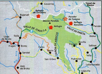 Kort over Ordessa National Park