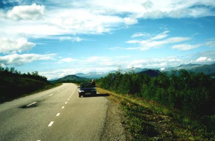 Hovedvejen mellem Narvik og Kiruna.