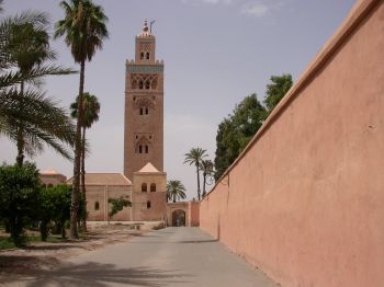 Marrakechs vartegn Koutoubia-moskeen.