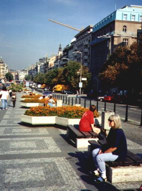 Den lange smalle plads Vaclavske namesti